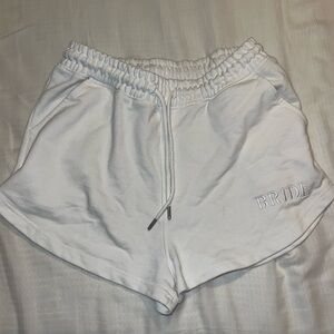 Women's White Bride Athletic Shorts